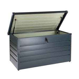 Garten Metall Gerätebox Aufbewahrungsbox Gerätekiste Gartenbox anthrazit 350 L