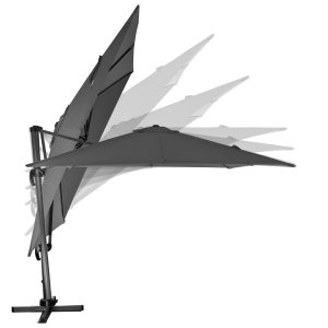 Ampelschirm Sonnenschirm Gartenschirm Schirm Verona 3x3 m anthrazit grau