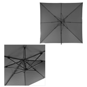 Ampelschirm Sonnenschirm Gartenschirm Schirm Verona 3x3 m anthrazit grau