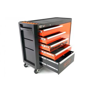 Tactix-Werkstattwagen mit 5 Schubladen + Schrankfach Pulverbeschichtet