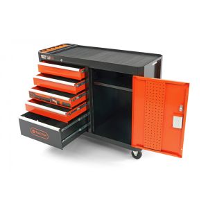 Tactix-Werkstattwagen mit 5 Schubladen + Schrankfach Pulverbeschichtet