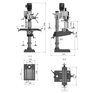 Säulen-Getriebebohrmaschine OPTIdrill DH 40CTP