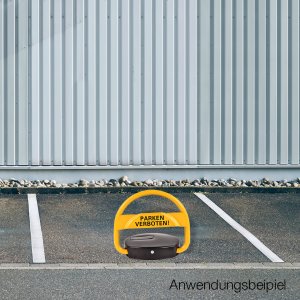 Akku Parkplatzsperre Parksperre Parkplatz Sperrbügel mit Funk Fernbedienung gelb