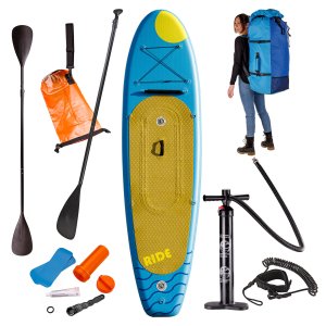 SUP Stand Up Paddle Board 320x84 cm Surfboard blau aufblasbar + Paddel + Zubehör