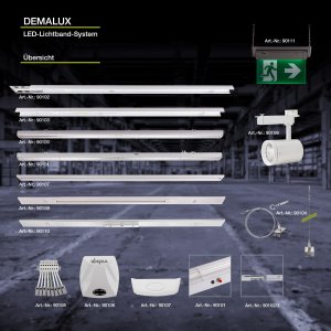 Lichtbandsystem Demalux LED Klickleuchte Leuchte Lichtleiste 150 cm 8800 lm