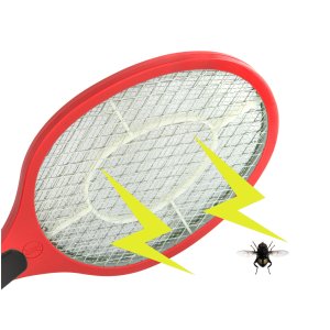 Elektrischer Fliegenfänger Fliegenklatsche Insektenvernichter elektrisch rot