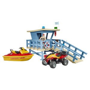 BRUDER bworld Life Guard Station mit Quad und