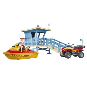 BRUDER bworld Life Guard Station mit Quad und