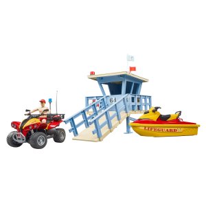 BRUDER bworld Life Guard Station mit Quad und