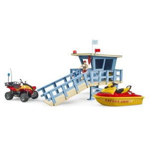 BRUDER bworld Life Guard Station mit Quad und