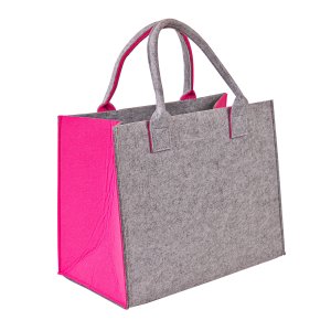 Filztasche Shopper L hellgrau/pink