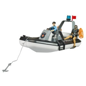 BRUDER bworld Polizei Schlauchboot, Rundumleuchte,