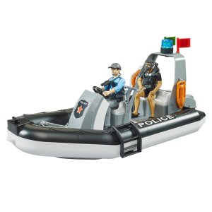 BRUDER bworld Polizei Schlauchboot, Rundumleuchte,