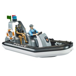 BRUDER bworld Polizei Schlauchboot, Rundumleuchte,