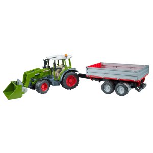 BRUDER Spielzeug Traktor Fendt Vario 211 mit Frontlader + Bordwandanh&auml;nger 02182