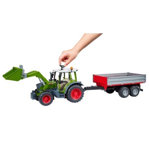 BRUDER Spielzeug Traktor Fendt Vario 211 mit Frontlader + Bordwandanh&auml;nger 02182