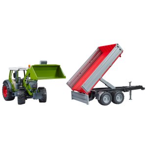 BRUDER Spielzeug Traktor Fendt Vario 211 mit Frontlader + Bordwandanh&auml;nger 02182