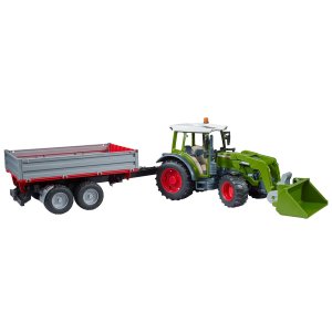 BRUDER Spielzeug Traktor Fendt Vario 211 mit Frontlader + Bordwandanh&auml;nger 02182