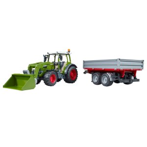 BRUDER Spielzeug Traktor Fendt Vario 211 mit Frontlader + Bordwandanh&auml;nger 02182