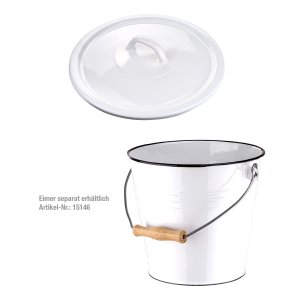 Deckel f&uuml;r Wassereimer 5 Ltr. emailliert wei&szlig;