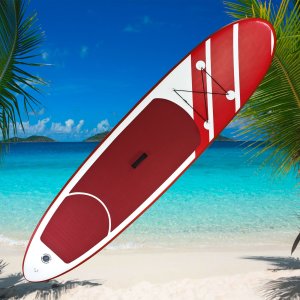 SUP Stand Up Paddle Board 305x71 cm Surfboard rot aufblasbar + Paddel + Zubeh&ouml;r