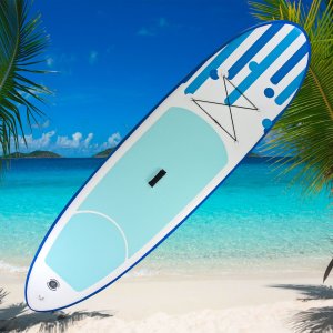 SUP Stand Up Paddle Board 305x81 cm Surfboard blau aufblasbar + Paddel + Zubeh&ouml;r