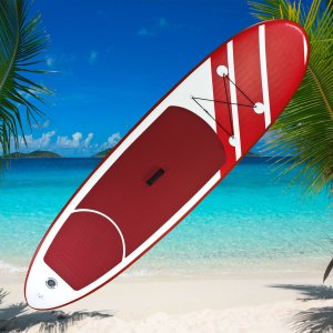SUP Stand Up Paddle Board 305x81 cm Surfboard rot aufblasbar + Paddel + Zubeh&ouml;r
