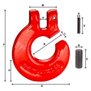 Schlinghaken Forsthaken Kuppelschlitzring 6 mm f&uuml;r Forstkette Chokerkette G 8