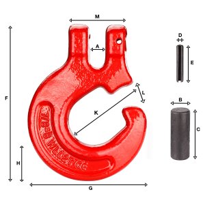 Schlinghaken Forsthaken Kuppelschlitzring 8 mm f&uuml;r Forstkette Chokerkette G 8
