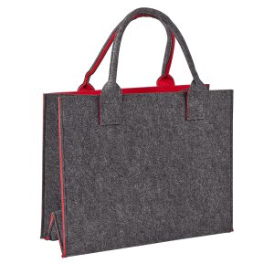 Filztasche Shopper L anthrazit/rot