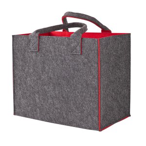 Filztasche Shopper L anthrazit/rot