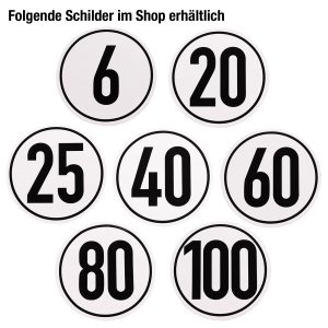 Geschwindigkeitsaufkleber 25 km/h D= 200mm