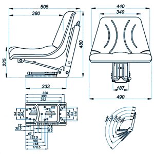 Traktorsitz STAR C10 schwarz