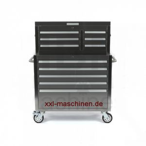 Edelstahl Werkstattwagen mit Aufsatzteil und 11 Schubladen
