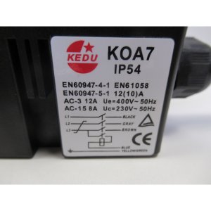 Schalter TKS 316 E / 400V Pos. 58 / KEDU KOA7 12(10)A