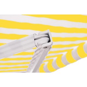 Alu-Markise gelb/weiß 3 x 2,5 m
