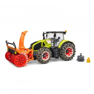 BRUDER Spielzeug Claas Axion 950 Traktor mit Schneeketten + Schneefräse / 03017