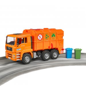 BRUDER Spielzeug MAN TGA Müll-LKW Müllabfuhr Mülllaster kippbar orange / 02760