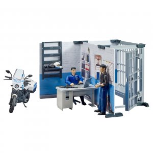 BRUDER Spielzeug bworld Polizeistation mit Polizeimotorrad Polizei / 62732