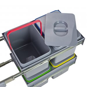 Einbau Abfallbehälter / Mülleimer 2x15 + 2x12 Ltr.