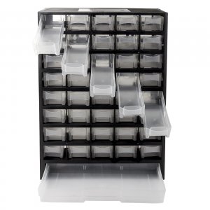 Sortimentskasten Kunststoff 41-fach schwarz/weiß