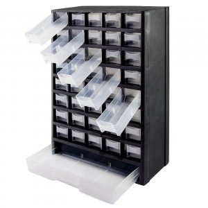Sortimentskasten Kunststoff 41-fach schwarz/weiß