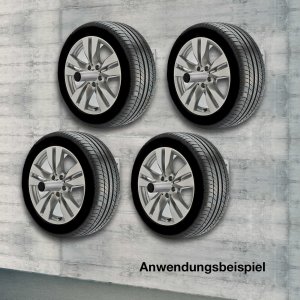 4 x Autoreifen PKW Auto Reifen Wandhalter Reifenhalter Halter Reifenlagerung