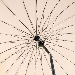 Sonnenschirm Gartenschirm Sonnenschutz Schirm mit Kurbel rund Ø 2,5m ecru beige