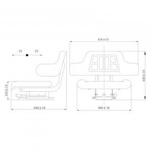 Traktorsitz mit Armlehne Eco OF