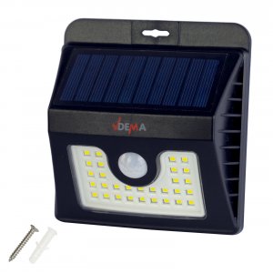 LED Sensor-Leuchte Akku Solar Bewegungsmelder Außenleuchte Solarleuchte 150 lm