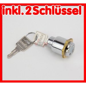 Schloss + Kontermutter + 2 Schlüssel Gewinde Ø 20,6 mm für Schiebetür Art. 40663