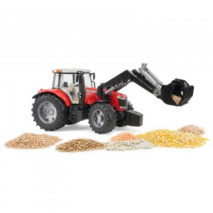 BRUDER Massey Ferguson 7624 mit Frontlader Traktor Farmer Spielzeugtraktor 03047