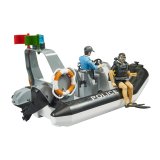 BRUDER bworld Polizei Schlauchboot, Rundumleuchte,