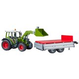 BRUDER Spielzeug Traktor Fendt Vario 211 mit Frontlader + Bordwandanh&auml;nger 02182